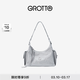 GROTTO個(gè)樂(lè )新色吐司hobo包植鞣羊皮腋下單肩斜挎軟包通勤禮物 薄霧灰/亮銀 S