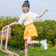佳辛女童夏裝套裝夏季時(shí)髦短袖短褲中大童網(wǎng)紅女孩運動(dòng)洋氣寶寶兒童裝 黃色兩件套 150 建議身高136-145cm