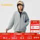 巴拉巴拉（BALABALA）童裝兒童外套男童春裝女童百搭衛衣開(kāi)衫連帽時(shí)尚繡花精致 淺花灰00205 男生版型 120