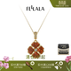 翡拉拉（fellala）「幸運四葉草」項鏈雙面戴紅色鎖骨鏈白色頸鏈生日節日女友禮物 棕色