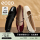 愛(ài)步（ECCO）芭蕾舞鞋女 百搭時(shí)尚瑪麗珍方頭低跟淺口單鞋 舞悅234333 黑色23433304001 （牛皮革） 38