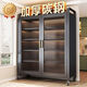 卡詩(shī)曼廚房置物架多層落地儲物餐邊柜多功能微波爐收納架碗碟櫥柜可移動(dòng) 2026新款櫥柜【旗艦款】灰顏色 【三層】長(cháng)60*寬35*高83cm（側板加厚）