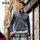 布先生拼接設計半拉鏈立領(lǐng)長(cháng)袖T上衣加厚保暖T恤男BT16880斷碼清倉 礦石灰 S (165)