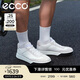 愛(ài)步（ECCO）厚底板鞋男 復古潮流德訓休閑鞋 街頭球鞋539834 灰白色/白色42