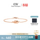 丹尼爾惠靈頓（DanielWellington）dw手鏈女小雙環(huán)手鏈玫瑰金送女友生日禮物185mmDW162