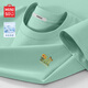 名創(chuàng  )優(yōu)品（MINISO）短袖男款夏季ins潮流花卉印花T恤男高端順滑冰絲上衣服大碼情侶裝 水綠(mt花開(kāi)蝶來(lái)胸標) L /175(正品保障)