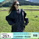 西遇J美式機能風(fēng)復古重工外套秋款女裝2026年新款高級感夾克皮衣 黑色長(cháng)款（SS140818） M
