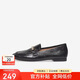 百思圖春季商場(chǎng)同款時(shí)尚潮流通勤樂(lè )福鞋女單鞋WEF61AA5 黑色 35