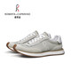諾貝達（ROBERTA DI CAMERINO）意大利諾貝達男鞋26春夏季新款男士運動(dòng)鞋男透氣休閑鞋復古阿甘鞋 灰白色DEA43089P 40 （歐美尺碼 偏大一碼）