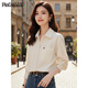 品彩（PinCai）長(cháng)袖襯衫女職場(chǎng)穿搭襯衣口袋刺繡設計感休閑通勤上衣P143C2016