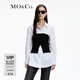 MO&Co.設計感針織抹胸×中性簡(jiǎn)約白襯衫兩件套層次疊穿摩安珂 漂白色 M 165