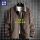 頭號青年外套男士春秋季休閑燈芯絨寬松加大碼襯衫式男裝夾克上衣 棕 5XL 
