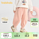 巴拉巴拉【商場(chǎng)同款】寶寶長(cháng)褲加絨加厚束腳褲冬女童褲子 夢(mèng)幻粉60338 90