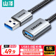 山澤USB延長(cháng)線(xiàn)3.0高速傳輸數據連接線(xiàn)公對母 適用U盤(pán)鼠標鍵盤(pán)打印機擴展加長(cháng)轉接線(xiàn)鋁殼編織5米