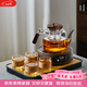憶壺茶（YIHUTEA）玻璃煮茶壺2025新款電陶爐套裝家用多功能燒水養生壺大容量茶具 【煮茶7件套】透明壺+數顯木紋爐+4杯+茶盤(pán)