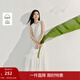 茵曼（INMAN）白色純棉立體刺繡連衣裙2025夏季女裝新品無(wú)袖寬松顯瘦背心裙 珍珠白 M