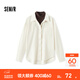森馬（Semir）長(cháng)袖襯衫女冬季中長(cháng)款假兩件寬松磨毛襯衣通勤溫柔系氣質(zhì)上衣 奶白10501 XL