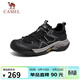 駱駝（CAMEL）踏山男士戶(hù)外登山復古網(wǎng)面休閑低幫徒步鞋 G14S342046 黑色 42
