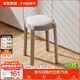 全友（QUANU）家居凳子家用塑料凳可疊放高腳餐桌軟包凳入戶(hù)換鞋凳家具KD 柔灰白|塑料凳*4
