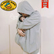 G.duck小黃鴨母子連體衣春秋帶寶寶袋鼠母子連體保暖衛衣大碼爸爸親子抱 灰色加絨沒(méi)有腰凳 175 XL 120-150斤