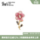 She's茜子唯愛(ài)序曲原創(chuàng  )山茶花胸針高檔胸花別針絲巾扣配飾生日禮物女 粉色A0