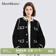 MeetMetro瑪依爾小香風(fēng)短外套女2025冬新款時(shí)尚寬松加厚洋氣開(kāi)衫 黑色【現貨閃電發(fā)】 S
