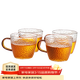 憶壺茶 錘紋玻璃杯水杯茶杯子綠茶杯帶把手客廳家用耐熱喝水杯