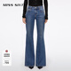 MISS SIXTY2025秋季新款牛仔褲女復古修身顯瘦微喇叭褲休閑通勤 深藍常規 24