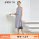 PORTS寶姿商場(chǎng)同款新品女裝垂墜疊片無(wú)袖連衣裙LL8D243KWS012 迷霧藍 M （6）