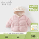 戴維貝拉（DAVE＆BELLA）女寶寶連帽上衣兒童羽絨服兩件套男童搖粒絨馬甲冬裝新款小童衣服 粉色【DB4243002】 90 cm（建議身高80-90cm）