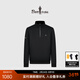 比音勒芬【彈力舒適】春秋季男士上衣輕柔舒適半拉鏈休閑戶(hù)外立領(lǐng)長(cháng)袖T恤 07黑 M