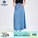 Navigare意大利小帆船透氣牛仔半身裙女士春秋季顯瘦A字裙時(shí)尚氣質(zhì)長(cháng)裙 航線(xiàn)藍 XL