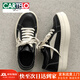 卡帝樂(lè )鱷魚(yú)（CARTELO）美式鞋子男大頭真皮春夏秋季ro倒三角潮牌板鞋男生增高厚底德訓鞋 黑色 42