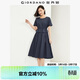 佐丹奴裙子女新款純棉府綢假兩件抽繩收腰顯瘦圓領(lǐng)連衣裙05464330