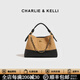 CHARLIE&KELLI王麗坤同款小c&k奢侈品牌菱格托特包包女包單肩包水桶包生日禮物 棕色【母親節生日520情人節禮物】
