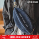 馬登工裝 美式復古牛仔帆布包丹寧字母橄欖包通勤大容量單肩包男潮 牛仔藍 均碼（34*13.5*13.5）cm