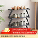 安爾雅簡(jiǎn)易鞋架多層家用門(mén)口創(chuàng  )意Z型鞋架子多層防塵鞋柜 格布款4層小號