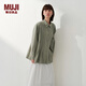 MUJI IDEE 女式 平紋細褶裥長(cháng)袖襯衫 女士襯衣女裝26年春季 GA63CC6S 煙熏綠色 L (165/88A)