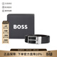 BOSS新品 男士可裁剪商務(wù)休閑正裝皮帶腰帶禮物男 50513415 002 黑色/棕色-3.5cm