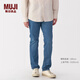 MUJI男式 彈力 牛仔修身褲 男士牛仔褲男款褲子 25年春季 AE0ZQA5S 藍色 32 inch/81cm（175/80A）