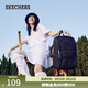 斯凱奇（Skechers）雙肩包男女同款學(xué)生經(jīng)典紅色書(shū)包時(shí)尚大容量休閑運動(dòng)旅行通勤背包 碳黑/0018
