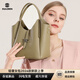 杜羅倫（DULOREN）2026秋冬新款真皮女包日常通勤手提包時(shí)尚風(fēng)鈴包斜跨菜籃子包包 卡其色 22*14*18側面高24