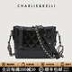CHARLIE&KELLI CK品牌包包女款2026新款鏈條單肩包菱格百搭斜挎包女生日禮物 黑色【母親節生日520情人節禮物】