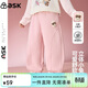 ASK JUNIOR兒童褲子冬季小童加絨保暖防風(fēng)束腳褲女童運動(dòng)休閑長(cháng)褲衛褲110