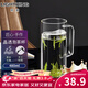 明尊（LIGHTKING）手工吹制創(chuàng  )意月牙過(guò)濾杯玻璃茶杯茶水分離綠茶杯帶把辦公茶杯單人 CP'43（480ml）
