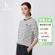 哈吉斯（HAZZYS）女裝 春季女撞色條紋休閑簡(jiǎn)約T恤女ABTSE0BAF02