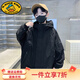 G.duck小黃鴨男童風(fēng)衣外套2026春裝新款中大童春秋季連帽夾克沖鋒衣秋裝 黑色 140 cm