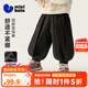 迷你巴拉男女童寶寶褲子2025冬新品保暖內里加絨親膚舒適長(cháng)褲 黑色90001 110 cm