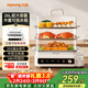 九陽(yáng)（Joyoung）電蒸鍋快速蒸汽26L三層大容量家用多功能電蒸箱多用途鍋智能預約透明視窗外置水箱不銹鋼蒸片GZ866
