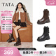 他她（TATA）女靴子冬季彈力靴加絨時(shí)裝靴顯瘦增高短靴子CE401DZ5 啡色 37